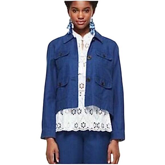 Kate Spade Broome Street Surplus Cotton Jacket Navigator Blue Medium NWOT - Picture 1 of 9